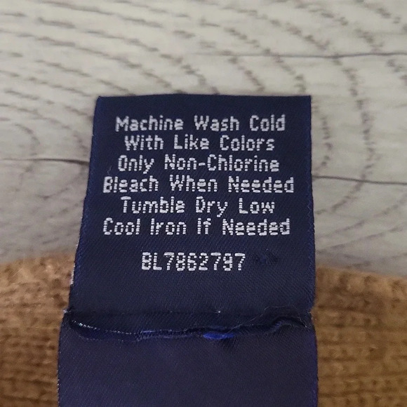 🛍John Blair Vintage Mens Camel Cable Knit Long Sleeve Grandpa Sweater Size MRG - Picture 4 of 7